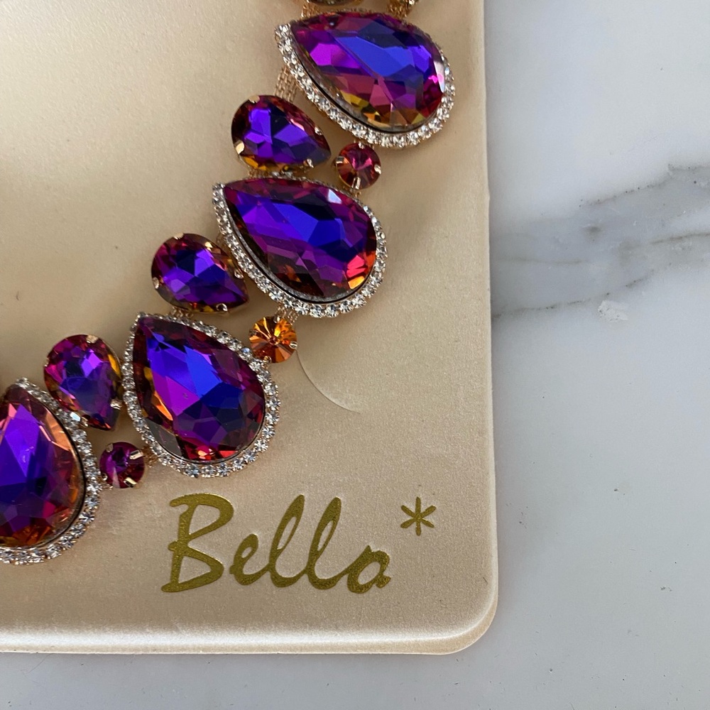 Bella purple necklace & earrings new in package